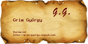 Grim György névjegykártya